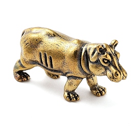 Brass Rhinoceros Figurines, for Home Office Desktop Decoration