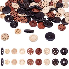 Wood Buttons, Mixed Shapes