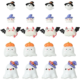 20 шт. 5 стили Хэллоуин непрозрачные кабошоны из смолы декодирования, маленькое привидение