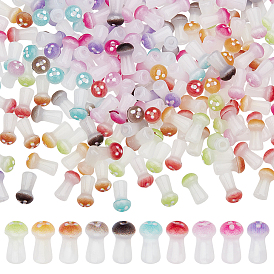 300шт 10 цветные непрозрачные стеклянные бусины, гриб