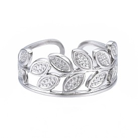 304 anillo de puño abierto con envoltura de hoja de acero inoxidable, anillo hueco grueso para mujer