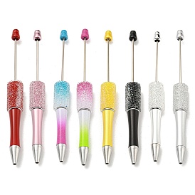 Plastic Ball-Point Pen, Rhinestone Beadable Pen, for DIY Personalized Pen with Jewelry Bead