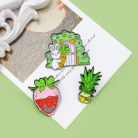 Adorable Cartoon Carrot Brooch for Strawberry Pineapple Bunny Lovers