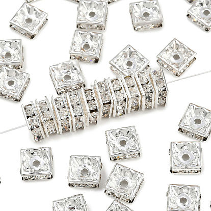 Квадратные латунные хрустальные бусины-разделители со стразами, для изготовления ювелирных изделий, поделки своими руками и аксессуары