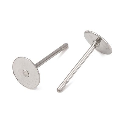 316 серьги-гвоздики с плоскими круглыми заглушками из хирургической нержавеющей стали