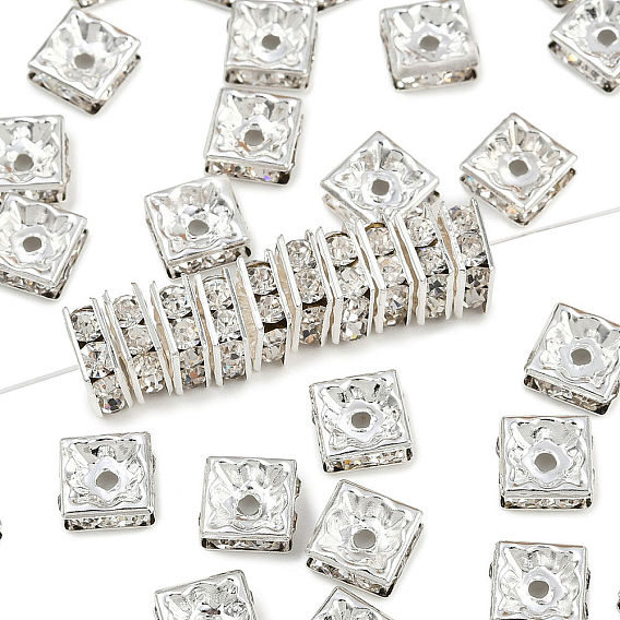 Квадратные латунные хрустальные бусины-разделители со стразами, для изготовления ювелирных изделий, поделки своими руками и аксессуары