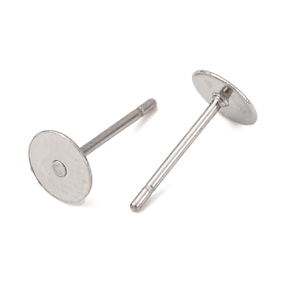 316 серьги-гвоздики с плоскими круглыми заглушками из хирургической нержавеющей стали