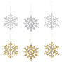 12 наборы 6 стиль рождественская снежинка пластиковая подвеска украшение, с веревкой, для украшения елки