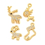 Рождественская тема латунные подвески с прозрачным кубическим цирконием