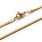 Chapado de iones (ip) 201 collares de cadena de serpiente plana de acero inoxidable para mujeres y hombres, con cierre de langosta