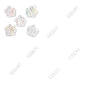 30pcs galvanisieren Glasperlen, ab Farbe plattiert, Blume
