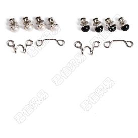 Gorgecraft 6Sets 2 Colors Alloy and Plastic Beads Scalable & Removable Button Pins for Jeans