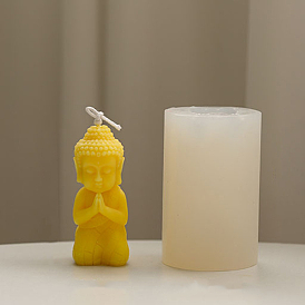 Buddha Statue Shape DIY Candle Food Grade Silicone Portrait Molds, for Scented Candle Making