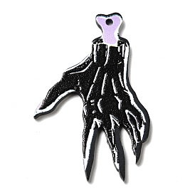 Halloween Acrylic Pendants, for DIY Earring Findings, Hand Skeleton