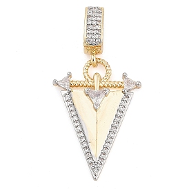 Латунные микро проложить кубического циркония подвески, без кадмия и без свинца, треугольник прелести