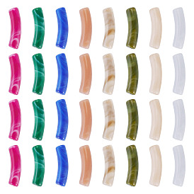 100шт двухцветные акриловые бусины, бусы из искусственного камня, изогнутая трубка