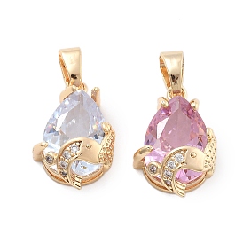 Стеклянные подвески, подвески в форме капли, с настоящими 18 к золотыми медными выводами