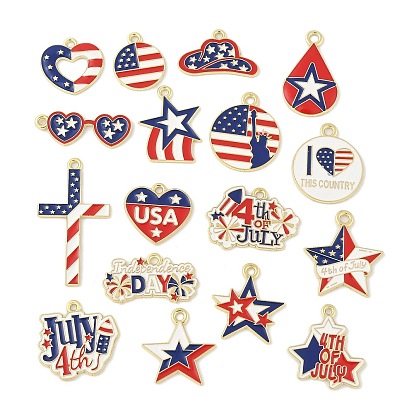 Эмалевые подвески из сплава в честь Дня независимости, золотые