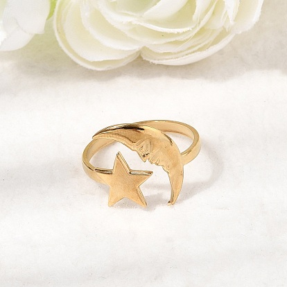 304 открытые кольца манжеты из нержавеющей стали, луна, без свинца, без кадмии и без никеля