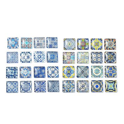 16 стеклянные кабошоны шт., квадратный