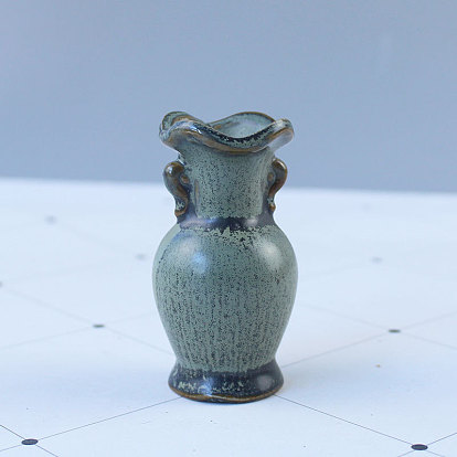 Ancient Chinese Style Mini Ceramic Floral Vases for Home Decor, Small Flower Bud Vases for Centerpiece