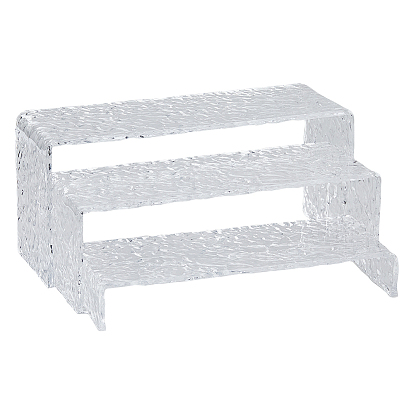 3шт. 3 размеры мраморные текстурированные акриловые подставки для демонстрации фигурок, прямоугольный органайзер для ювелирных изделий, держатель для минифигурок, моделей игрушек, косметический, ювелирные изделия