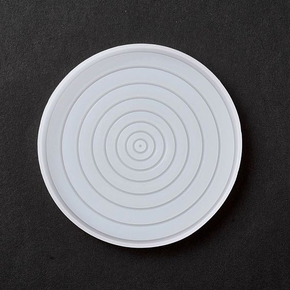 DIY Flat Round with Water Ripple Display Silicone Molds, Resin Casting Molds, for UV Resin & Epoxy Resin Craft Making
