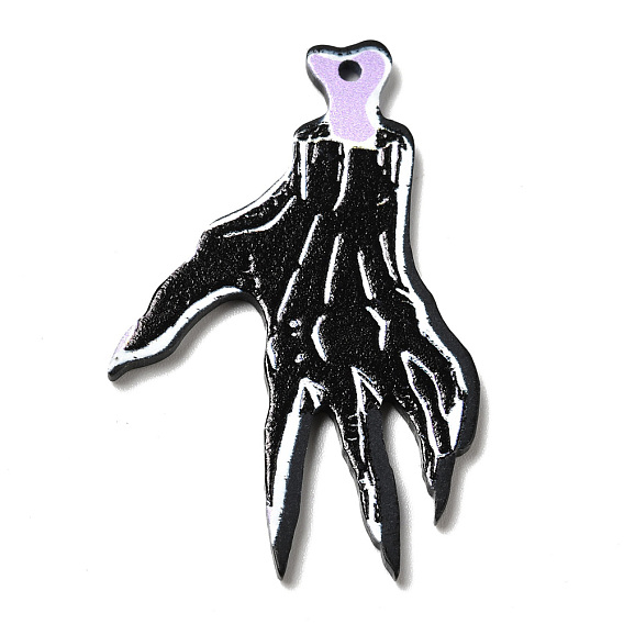 Halloween Acrylic Pendants, for DIY Earring Findings, Hand Skeleton