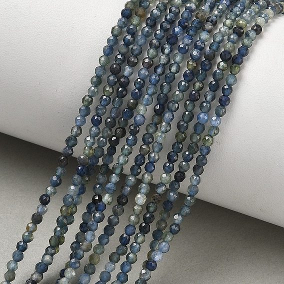 Natural Kyanite/Cyanite/Disthene Beads Strands, Round, Faceted