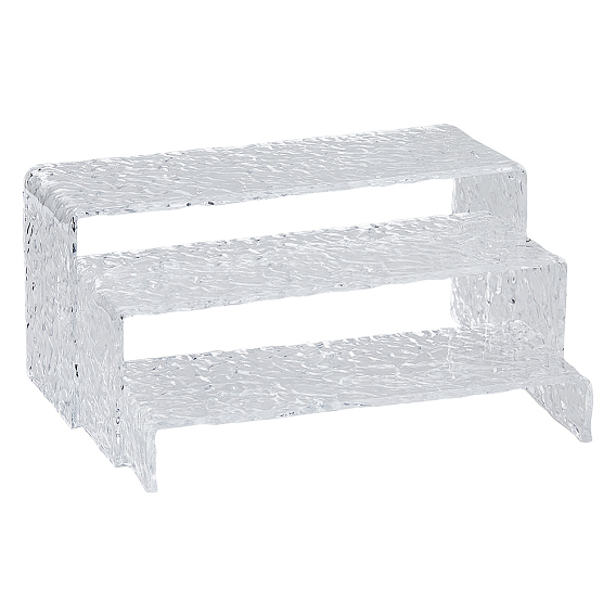 3шт. 3 размеры мраморные текстурированные акриловые подставки для демонстрации фигурок, прямоугольный органайзер для ювелирных изделий, держатель для минифигурок, моделей игрушек, косметический, ювелирные изделия