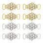 8 piezas 2 colores rombo latón diamantes de imitación conectores de bikini hebillas, para conectores de trajes de baño, ropa, , decoraciones de boda