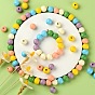 240Pcs 6 Colors Painted Natural Wood Beads, Round