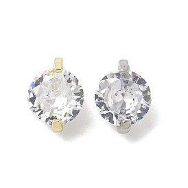 Латунные микро проложить кубического циркония прелести, плоско-круглые