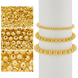 220 шт. 3 стили латунные текстурированные бусины, круглые