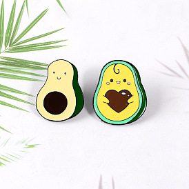 Cute Fruit Avocado Heart Brooch Cartoon Badge for Students