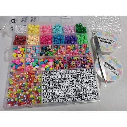DIY-Sets zur Schmuckherstellung für Armbänder aus Acryl- und Polymer-Tonperlen