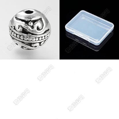 20Pcs Tibetan Style Alloy Beads, Cadmium Free & Lead Free,, Round