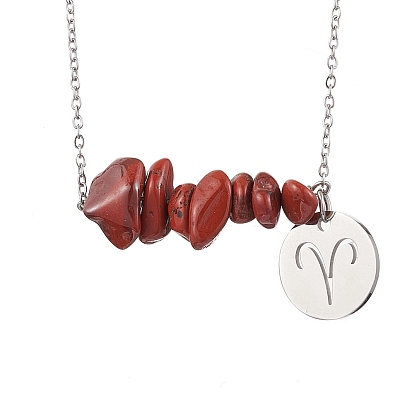 Ожерелья с подвесками в виде созвездий и драгоценных камней, 304 из нержавеющей стали Кабельные зажимы ожерелья, цвет нержавеющей стали