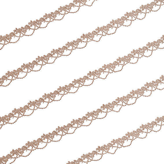 10 ярдов полиэстеровой филигранной цветочной кружевной ленты, для аксессуаров для одежды