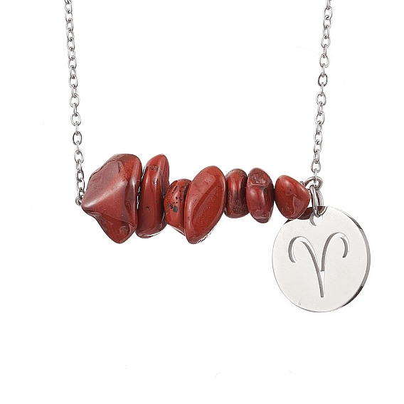 Ожерелья с подвесками в виде созвездий и драгоценных камней, 304 из нержавеющей стали Кабельные зажимы ожерелья, цвет нержавеющей стали