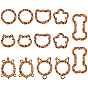 14 pcs 7 styles anneaux de porte à ressort en alliage, imprimé léopard, formes mixtes