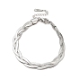304 Stainless Steel Interlocking Herringbone Chain Bracelet for Men Women