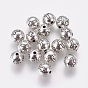 Alloy European Style Beads, Round with Cross