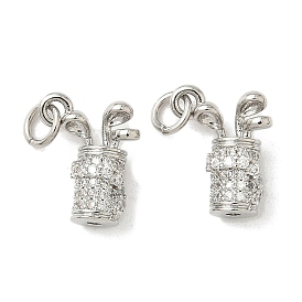 Micro cuivres ouvrent pendentifs zircone cubique, charmes de golf, plaqué longue durée, sans cadmium et sans plomb, crémaillère plaquage