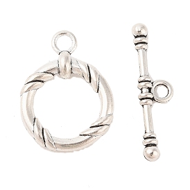 Tibetan Style Alloy Tggle Clasps, Cadmium Free & Lead Free