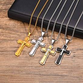 Stainless Steel Big Pendants, Cross Charms