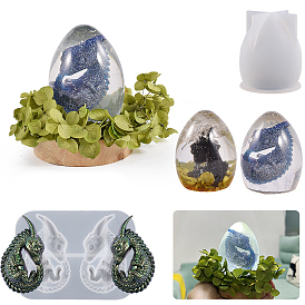 DIY Display Decoration Silicone Mold, Resin Casting Molds, For UV Resin, Epoxy Resin Jewelry Making, Egg Shaped
