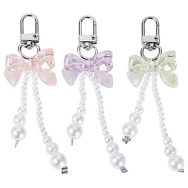 6 шт 3 цвета абс пластик имитация жемчуга подвеска украшения, Сплав с застежками, бантом