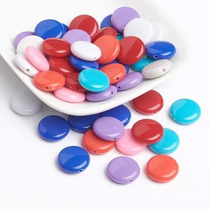 Твердые шарики цвета акриловые, плоско-круглые, 14x5 мм, отверстие : 1 мм, 700 шт / 500 г