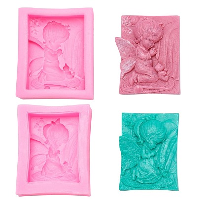 Moules en silicone de qualité alimentaire ange, moules fondants, pour la décoration de gâteau de bricolage, chocolat, candy, fabrication de bijoux en résine uv & résine époxy